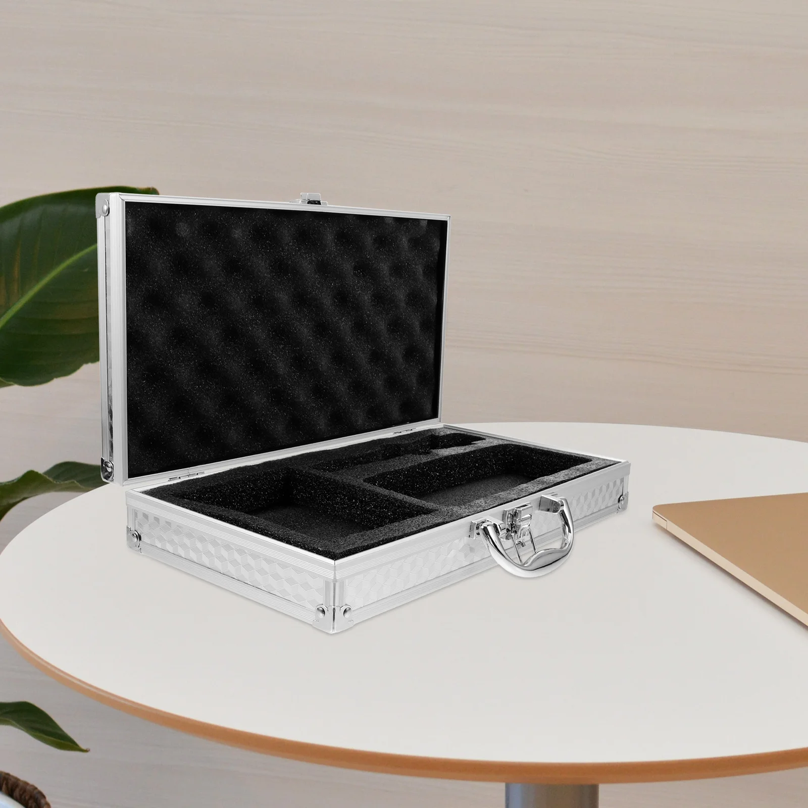 Microphone Case Card Box Portable Microphone Case Aluminum Wireless Mic Storage Box Shockproof For Singers Outdoor Gym Use