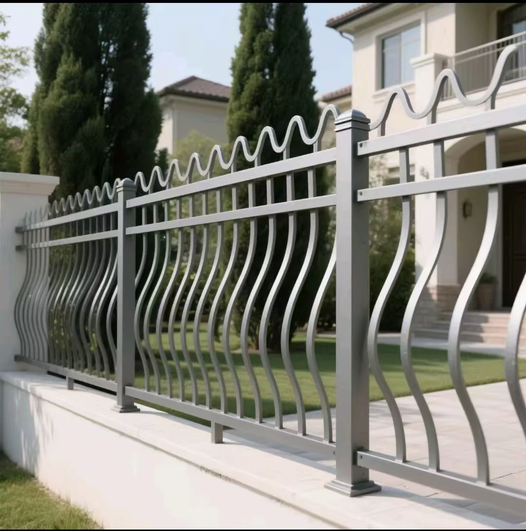 cj-Crewell Custom Adjustable Modern Iron Balcony Stair Railings Curved Design Swivel Brackets 5-Year Warranty Office Buildings@