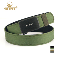 HSSEE Hard Casual Belt for EDC Matte Metal Automatic Buckle Military Tactical Belt Thick Nylon Adjustable Men's Belt Male Strap