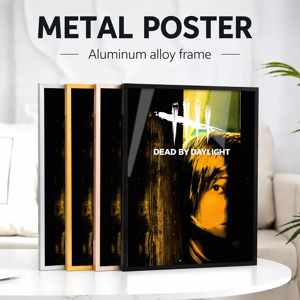Dead By Daylight Game Framed Aluminum Metal Poster Customized Photo Retro Terror Style Wall Art For Home Office Collector Gift