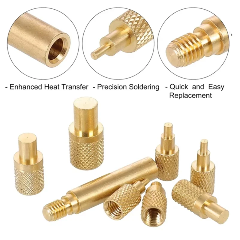 ABAE-Brass 핫 너트 삽입 키트 (3D 프린트 액세서리용) 열처리된 나사산 헤드 M2-M8 팁 (936 T65 T85 HS01 Sh72 납땜용)