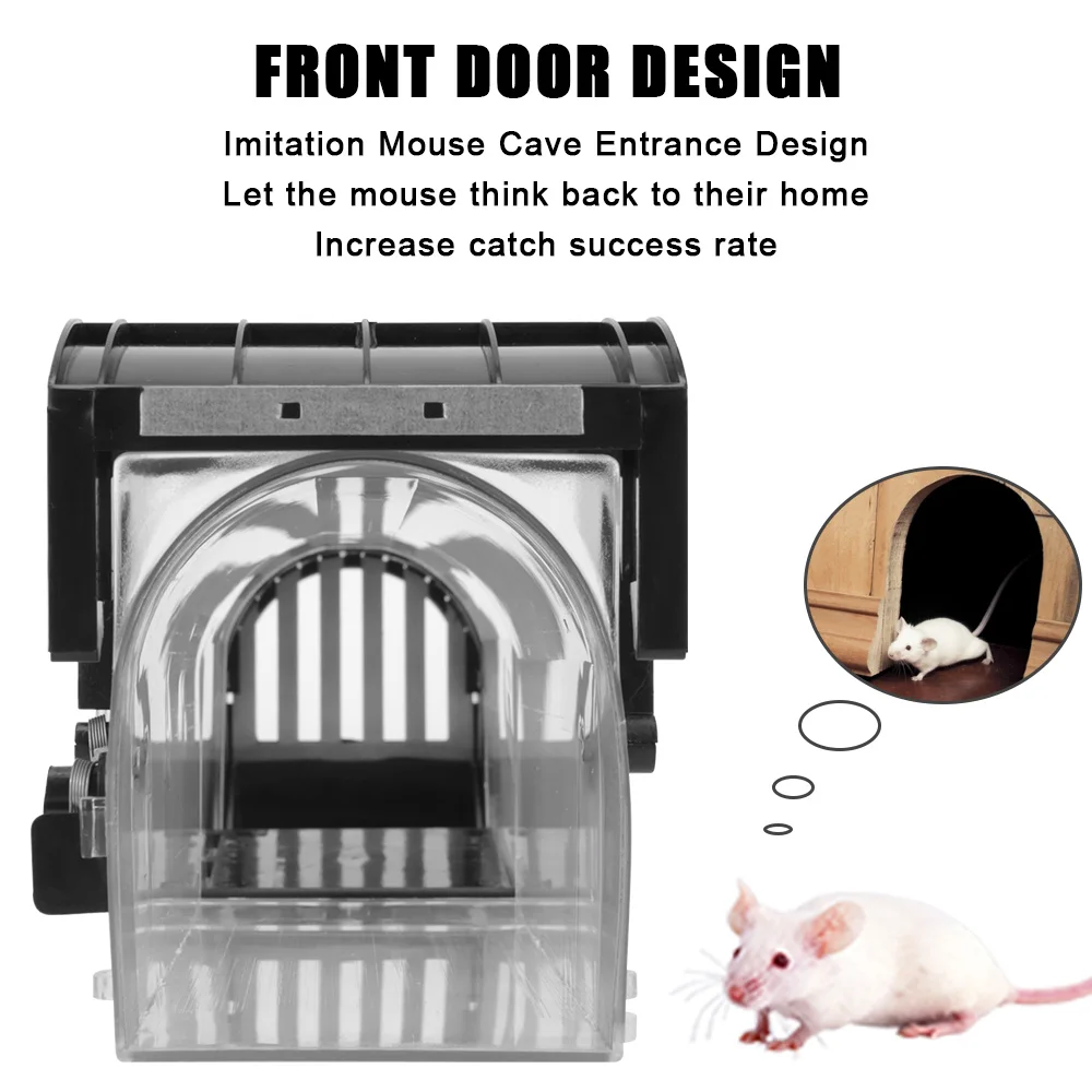 Rodents Trap Smart Self-locking Mousetrap for Indoor Outdoor Garden Safe Firm Reusable Plastic Household Mouse Catcher