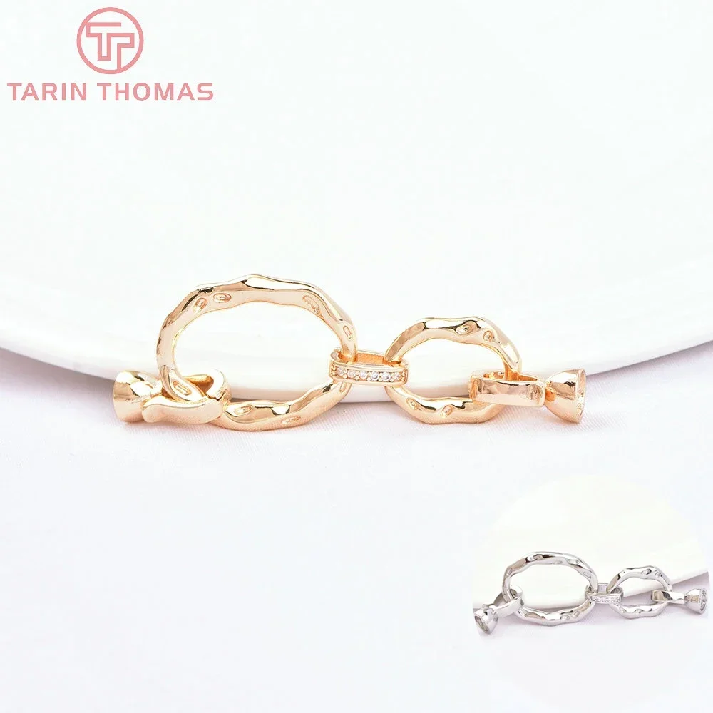 

(7367) 2PCS 16.5x55MM 24K Gold Color Brass with Zircon Bracelet Necklace Connector Clasp High Quality Diy Jewelry Accessories