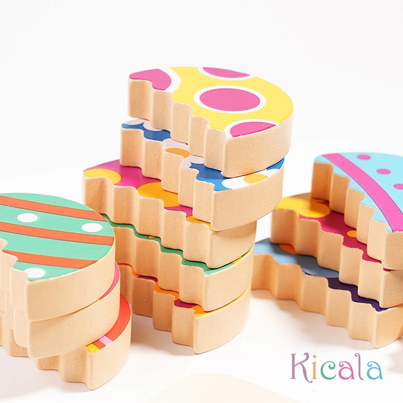 Jouets Sensoriels Montessori en Bois pour Enfant, Jeu de Puzzle Correspondant à la Forme d'emouf, Entraînement à la Pensée Logique