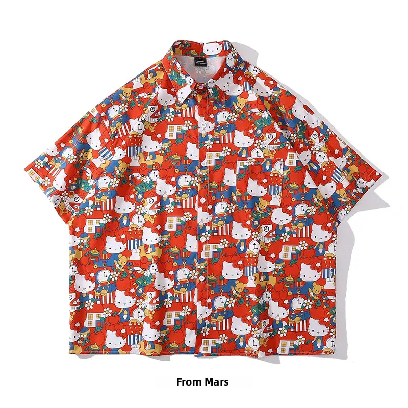 

Женская футболка премиум-класса с красным мультяшным принтом в стиле Girl Heart, свободного кроя, повседневная, модная, для ленивого летнего образа