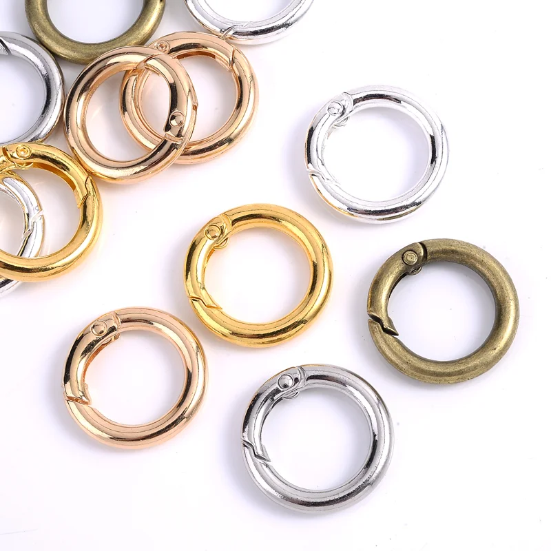 10Pcs 20-23mm Metal Spring Clasp Carabiner, O Rings Snap Hook Keychain for DIY Bag Purse Luggage & Jewelry Making Supplies