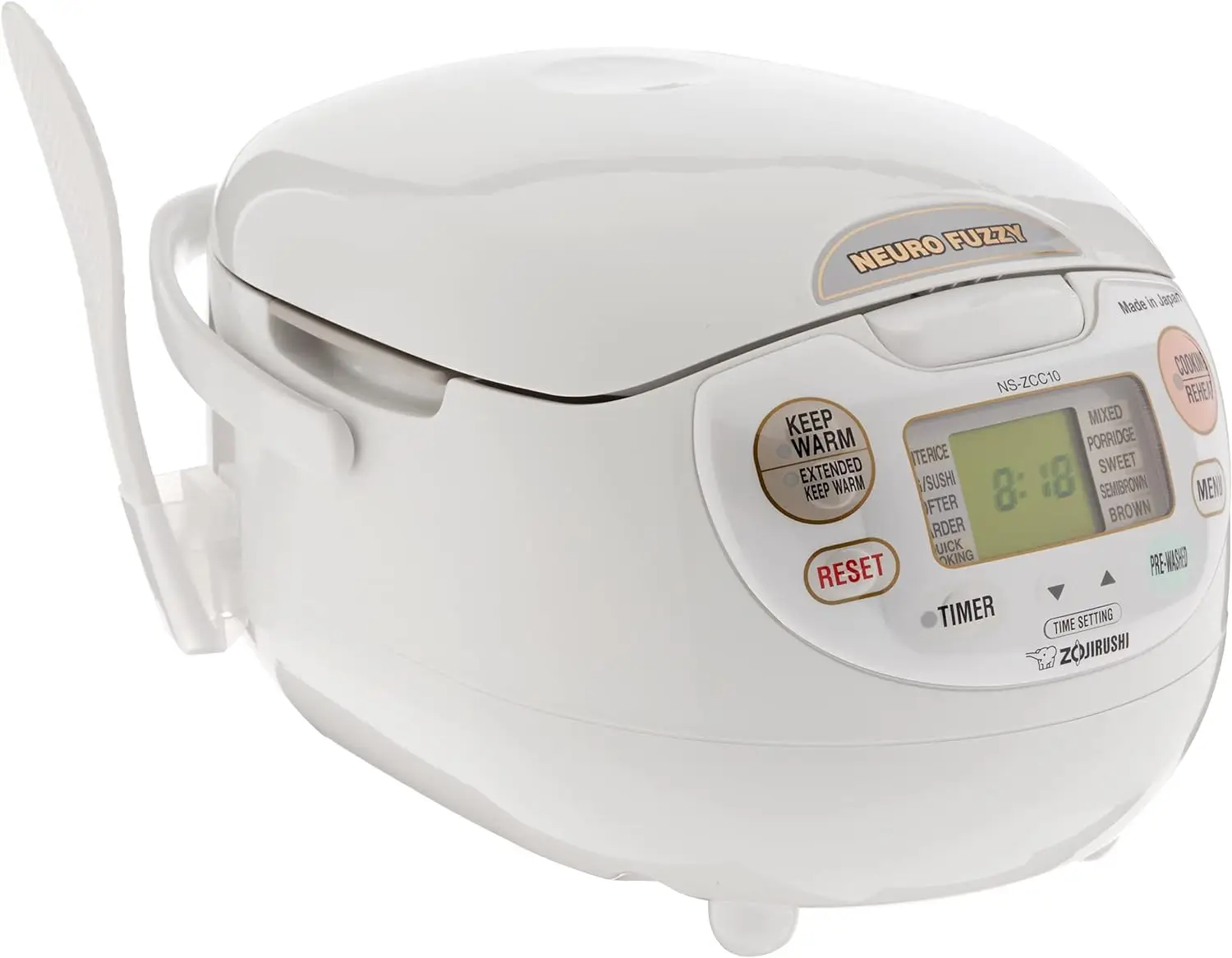 

Zojirushi NS-ZCC10 5-1/2-Cup Neuro Fuzzy Rice Cooker and Warmer, Premium White