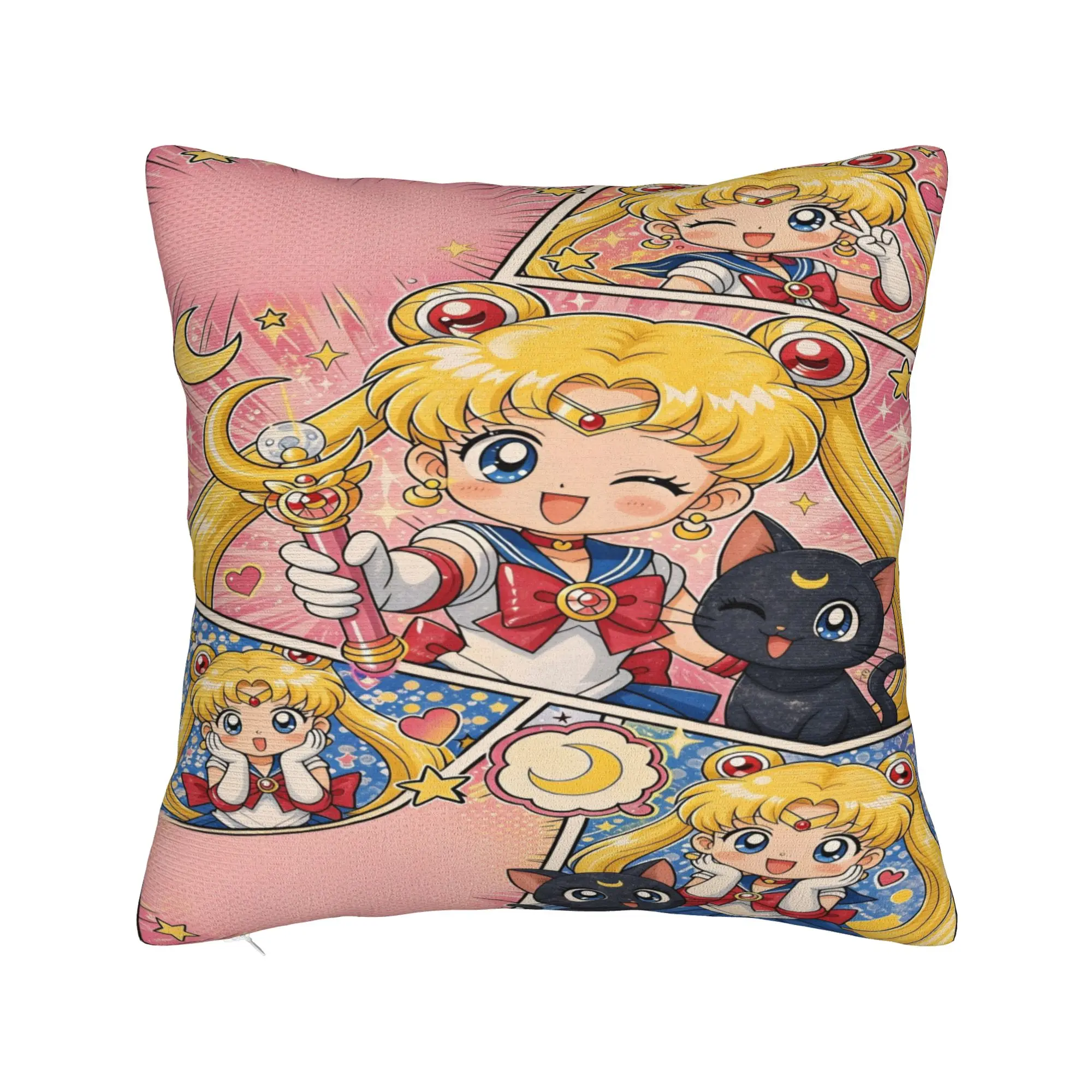 Pillow Case S-Sailor Moons Soft  Pillow Cover For Sofa Home Decoration Cute Funny Pillowcases