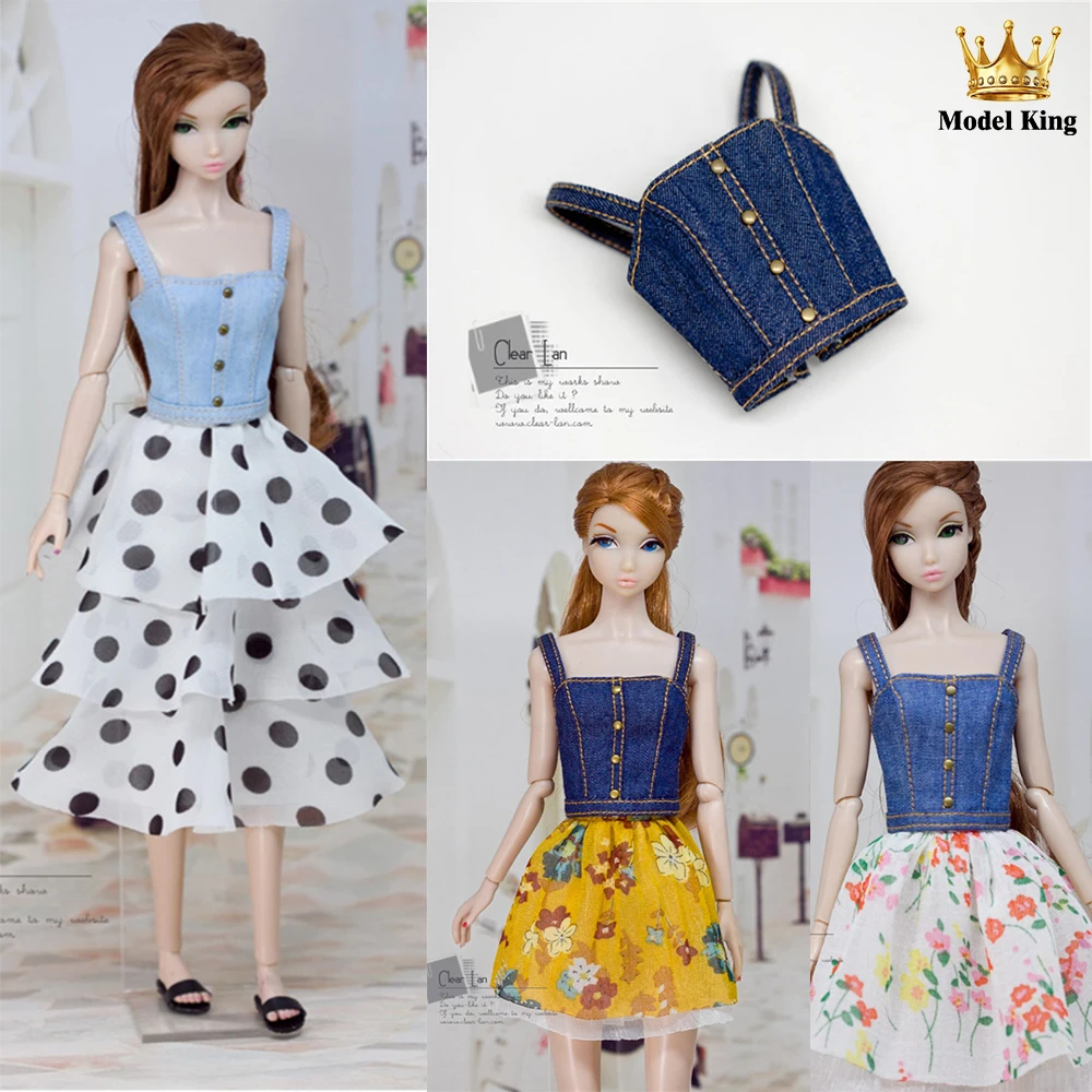 【Custom Made】1/6 Scale Fashionable Slim Fit Suspender off Shoulder Fashion Versatile Denim Top 12