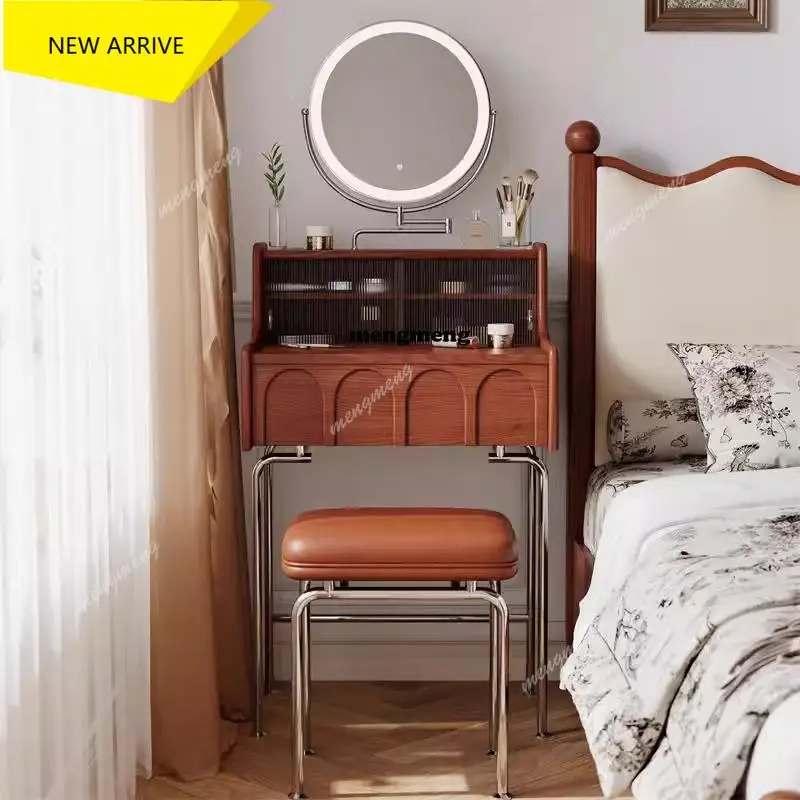 

M138 Modern Bedside Vanity Table Cabinet Small Storage Bedroom Dressing Table Chair Desk Mirror Girl Penteadeira Trendy Furnitur