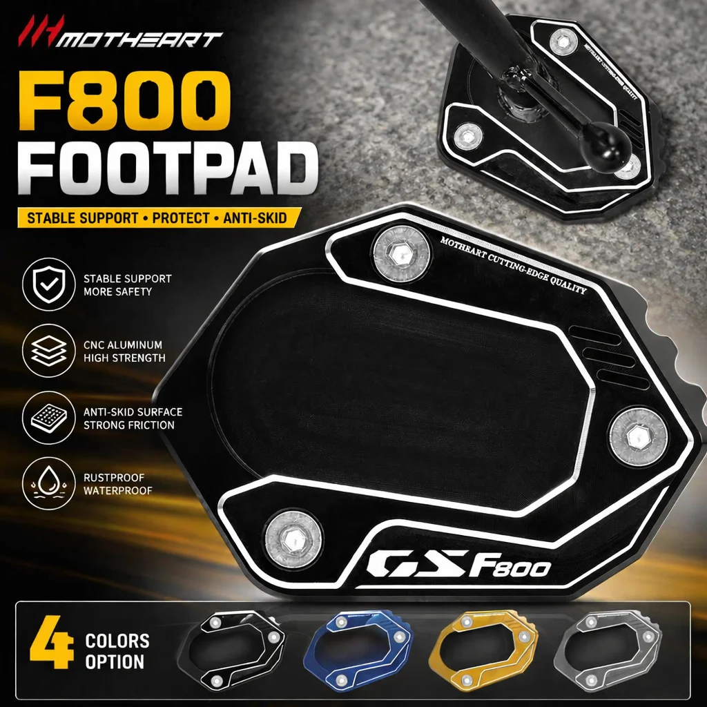 

Motorcycle CNC Aluminium Kickstand Pad Side Stand Enlarger Foot Plate For BMW F800GS F850GS 2024-2026 Moto Accessories
