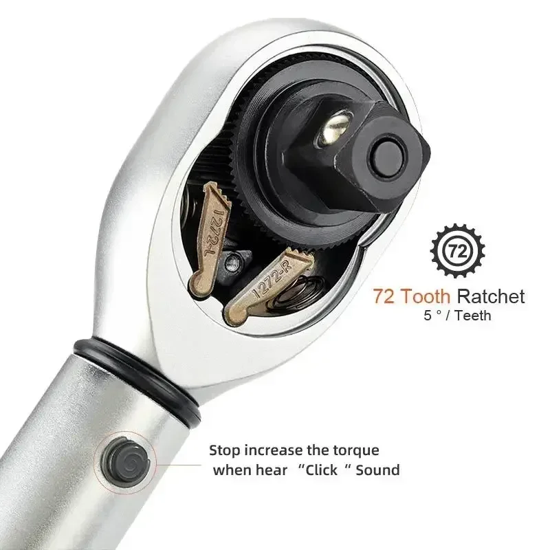 5-60N.m Torque Wrench 3/8 Inch Square Drive Torques Key ±3% Preset torque wrench bicycle motorcycle car repair tools & adapters