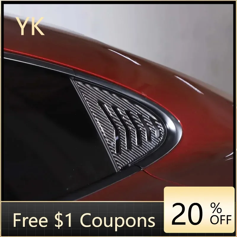 

Soft Carbon Fibre Car Rear Window Triangle Cover Decorate Stickers Car Accessories For Porsche Taycan 2019-2025