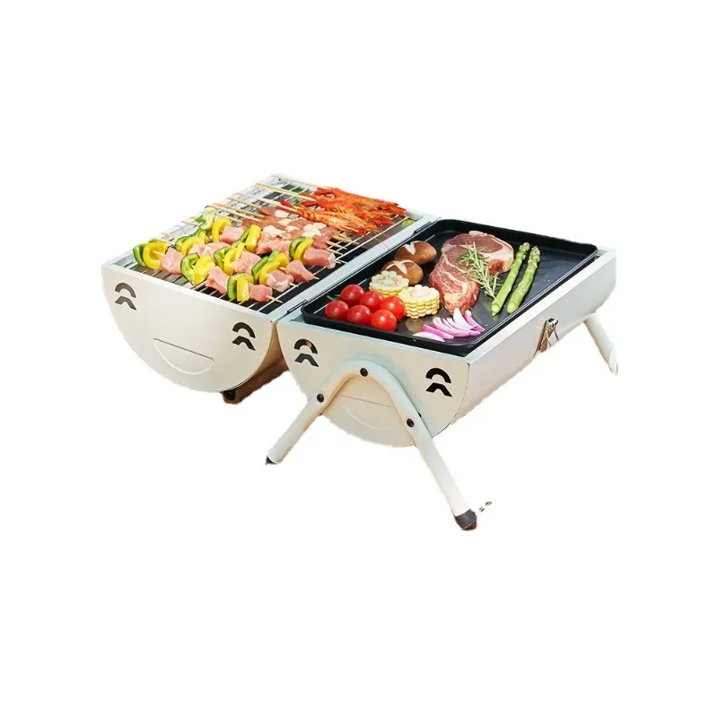 Barbecue oven household outdoor folding portable skewer stove full set of charcoal charcoal online celebrity small barbecue