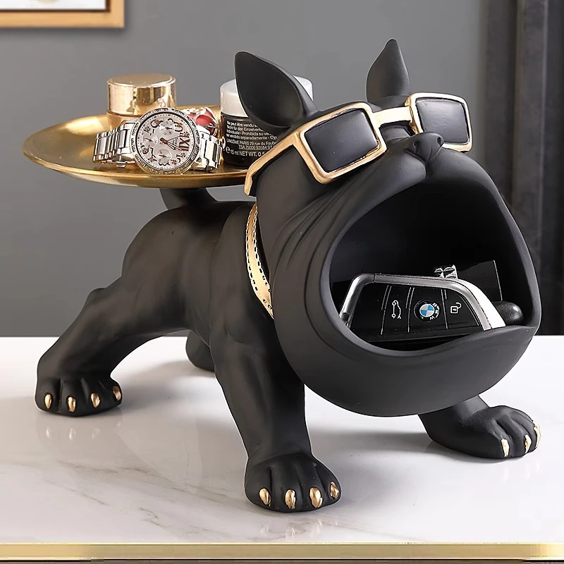 

Home Decoration Ornaments Entrance Keys Storage Modern Creative Luxury Design Cute Dog Storage Tray Figurines Crafts Funny Gifts