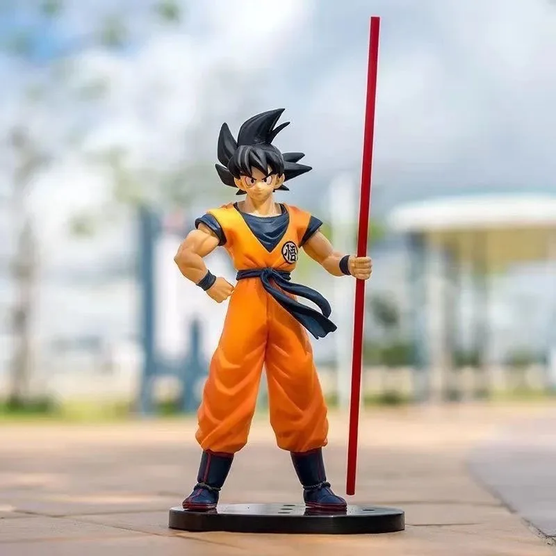 

Dragon Ball 20th Anniversary Son Goku Action Figure With Staff Boxed Anime Collectible Statue Desktop Decor Model For Anime Fans