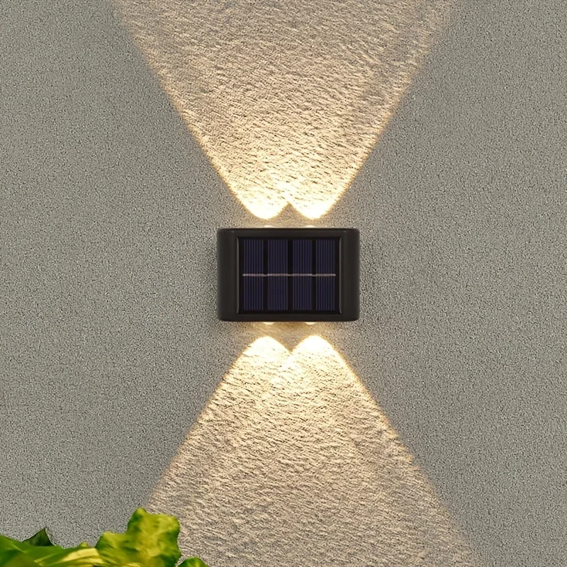 6/8/10 LEDs Solar Outdoor Lighting Upper Lower Luminous Wall Lamp Courtyard Garden Decoration Atmosphere Guide Solar Lamp Lights