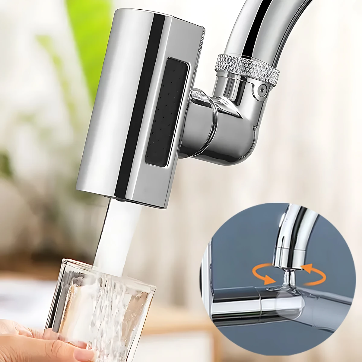 Small Flying Rain Faucet Kitchen Vegetable Washing Shower Faucet Four-speed Rotating Dishwashing Spout Faucet Waterfall Aerator