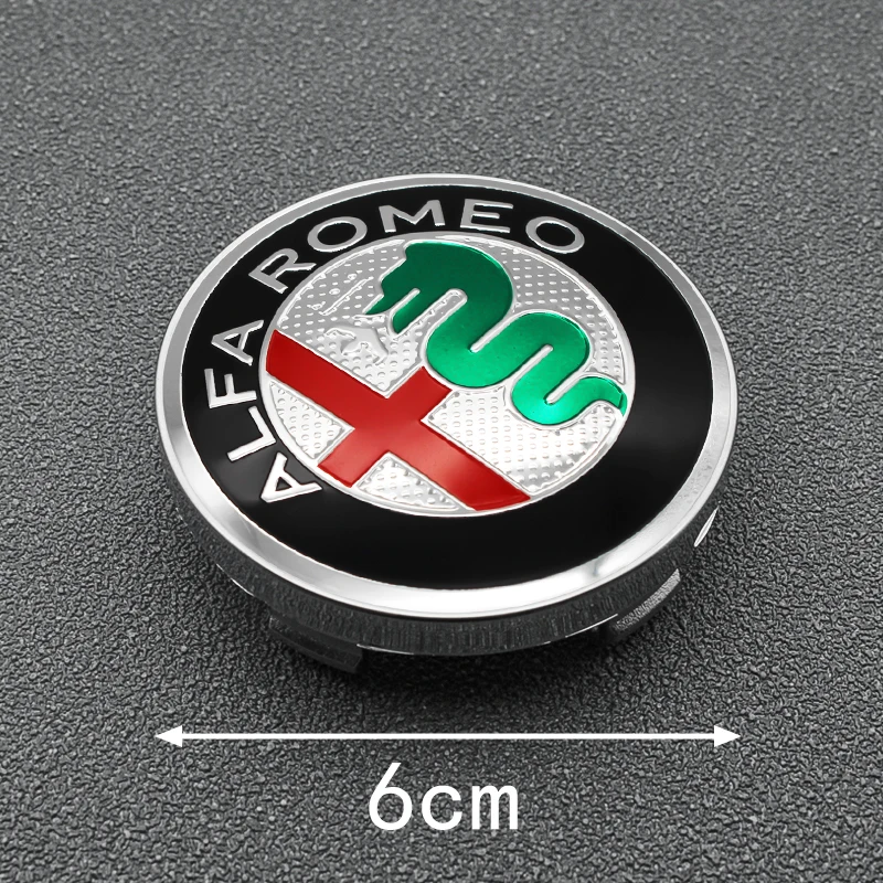 4PCS 60mm Metal Emblem Auto Hub caps Decoration Styling Auto Accessories For Alfa Roma Romeo Giulietta GT 159 147 156 Mito Brera