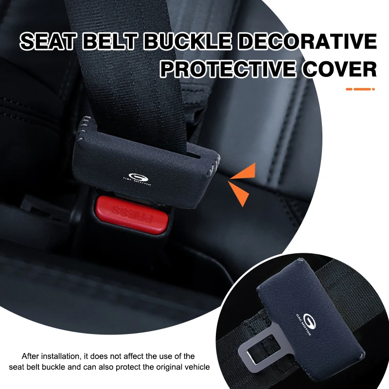 Car Seat Belt Buckle Clip Protector Leather Anti-Scratch Cover For GAC MOTOR GS3 GE3 2016-2020 Trumpchi Aion S Aion Y AION V