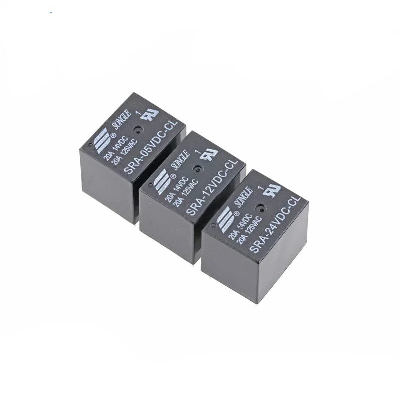 

Power Relay SRA-05VDC-CL SRA-12VDC-CL SRA-24VDC-CL 5V 12V 24V 20A DC 5Pin PCB Type In stock Black Automobile relay