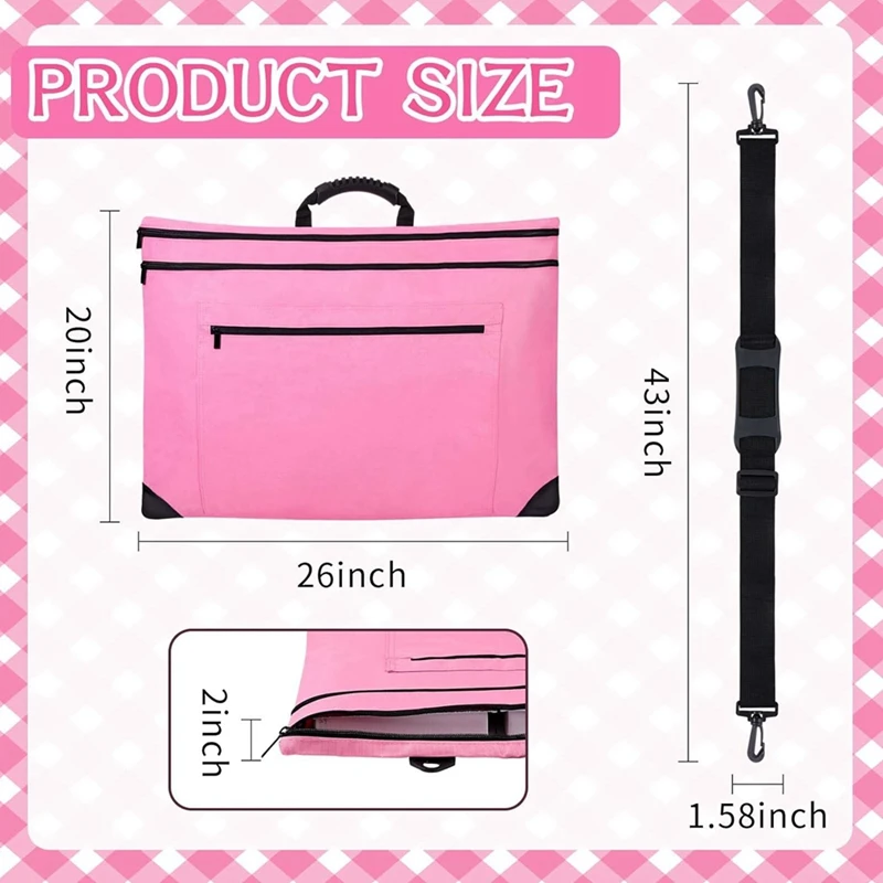 Lightweight Art Briefcase Waterproof Carrying Case With Sturdy Shoulders And Handle For Sketching,Posters And Painting