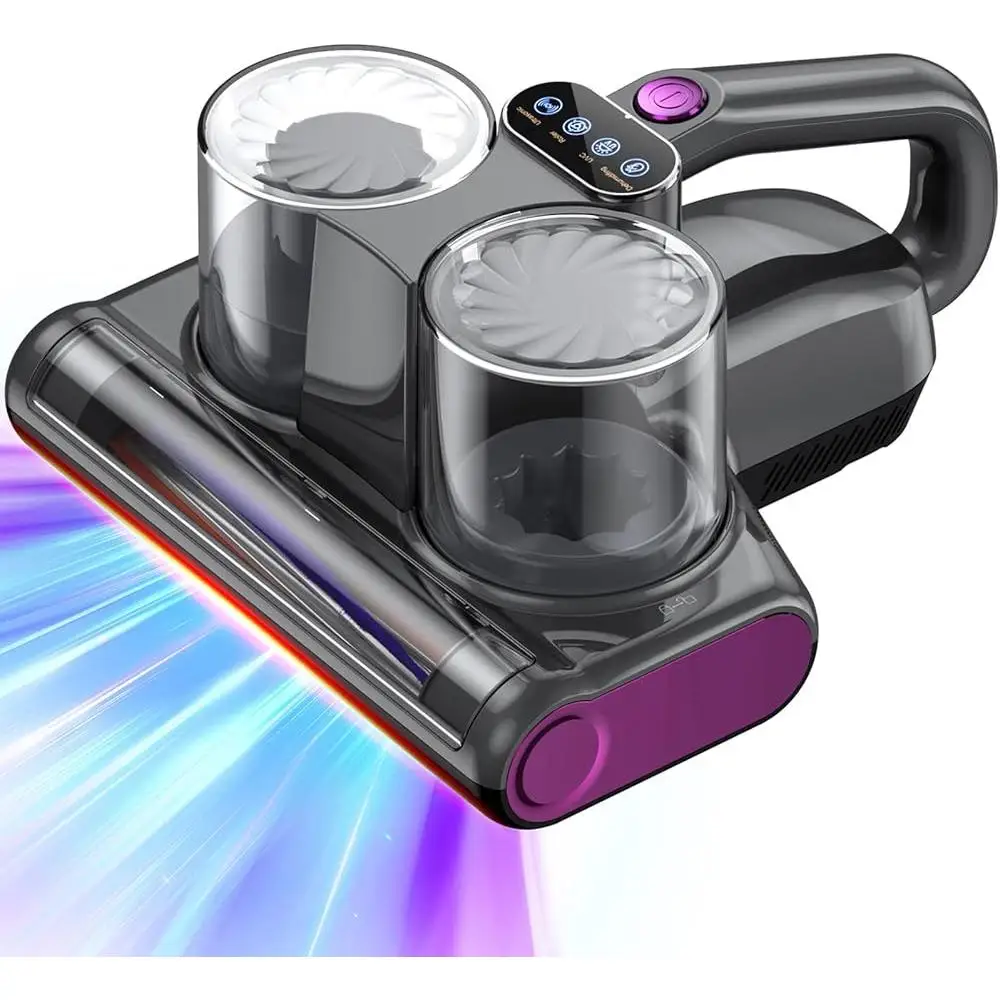 HEPA 필터가 장착된 매트리스 진공 청소기 16Kpa 흡입 UV-C 조명 30000RPM Brushroll 초음파 침대 청소 유선 장치