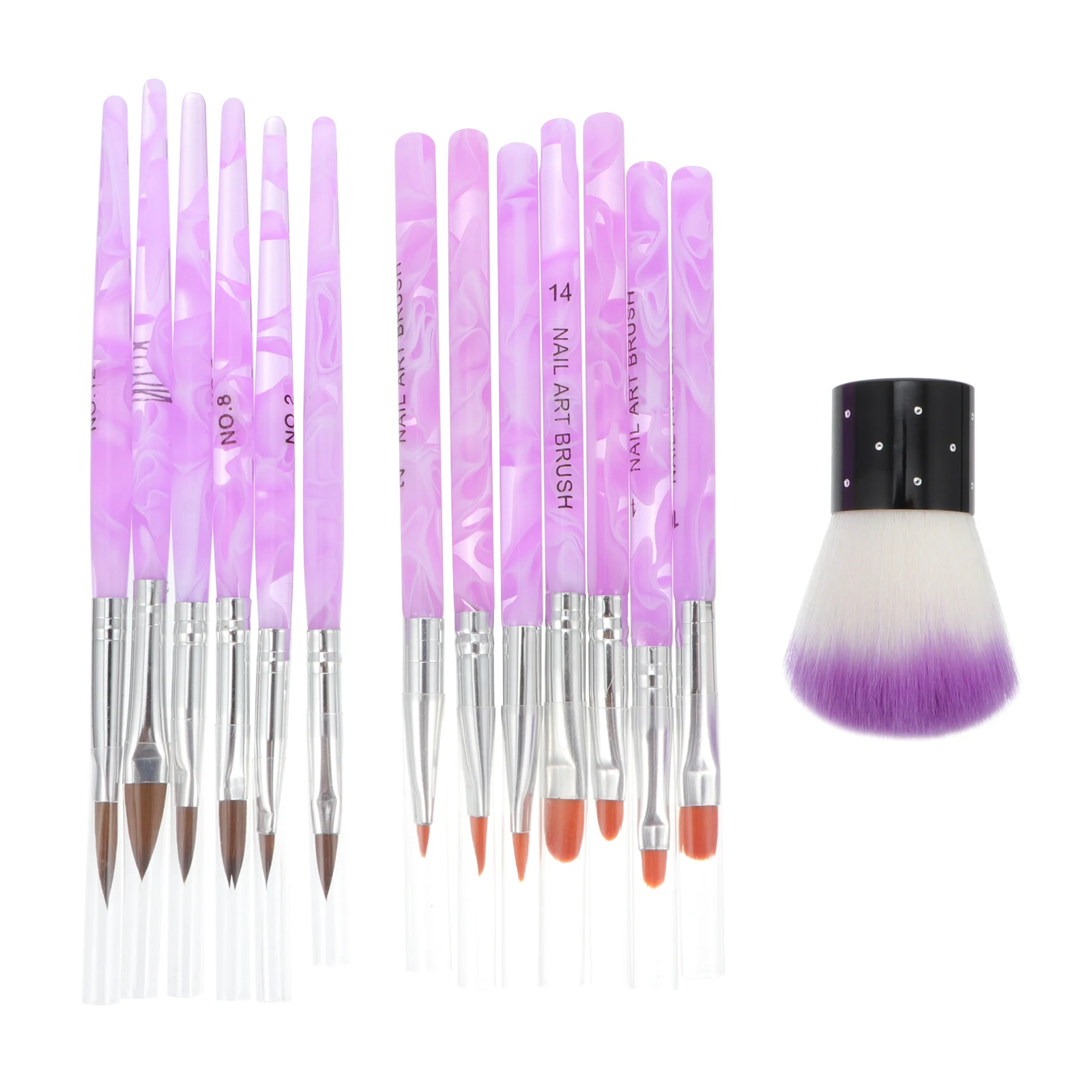 

Nail Dust Brush Set Professional Brushes Gel Polish Acrylic Rod Liner UV Pens DIY Tools Lightweight Compact Starter Lover