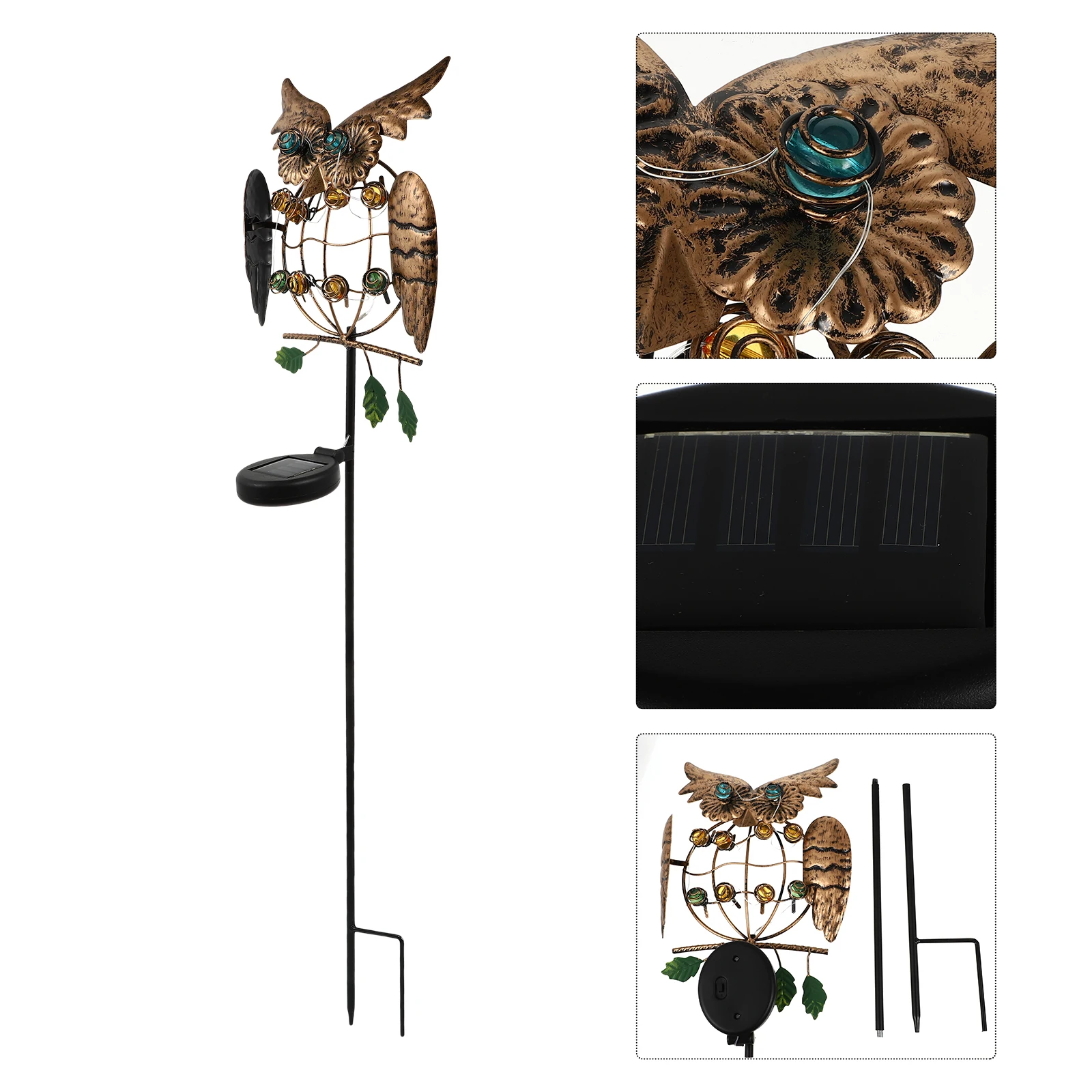 

Owl Lawn Garden Stakes Iron Decor Yard Led Outdoor Patio Fence Decoration Landscape Solar Owl Backyard Decor Lighting