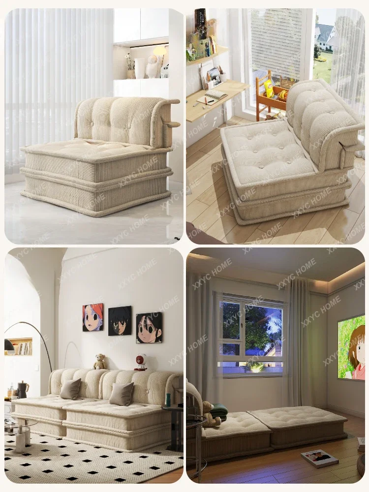 Lazy Sofa Tofu Block Sleeping and Lying Single Small Sofa Bedroom Living Room Balcony Tatami Seat Small Apartment sofas cama