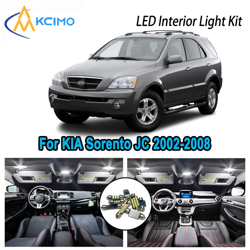 

For KIA Sorento JC 2002-2008 2003 2004 2005 Premium Bright LED Interior Dome Map Trunk Light Kit Car Led Lamps Canbus No Error