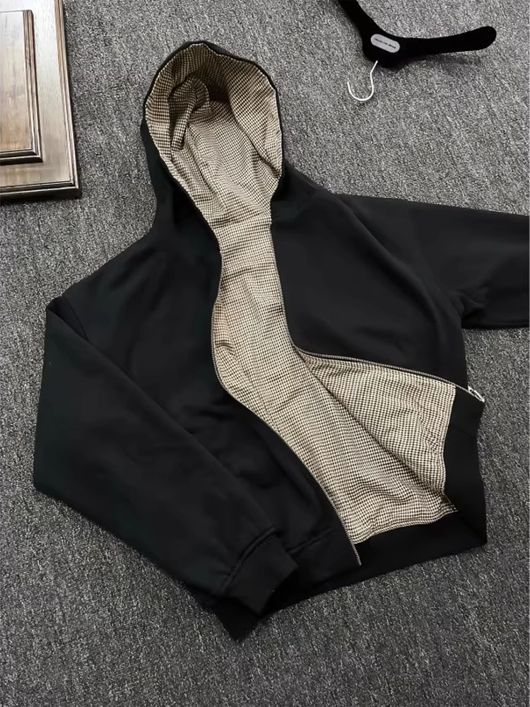 

Двусторонняя толстовка с капюшоном Jaet, мужская американская толстовка Heavyweight Cleanfit Old Money Sle, открытый кардиган, пальто-стойка на молнии