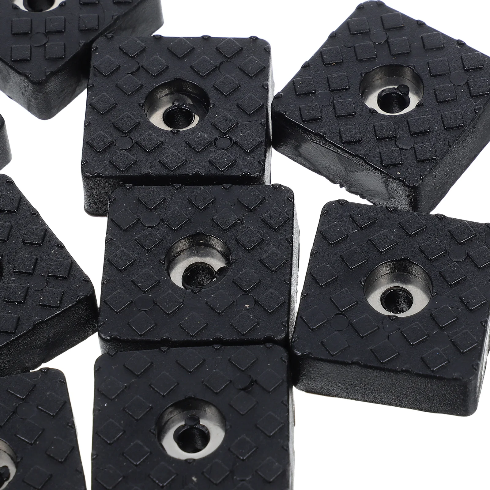 

12pcs Black Square 30mm Non-Slip Rubber Furniture Pads with Teeth - Anti-Skid Floor Protectors for Chair, Sofa, Table & Bed Legs
