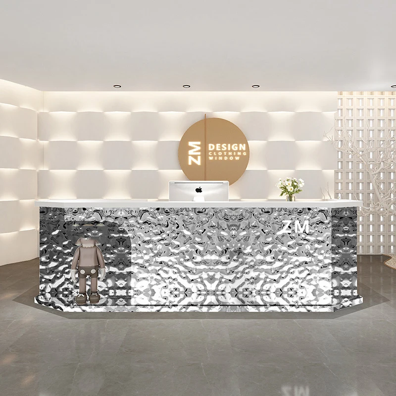 Luxury Modern Reception Desk Checkout Banco Church Store Podium Counter Retail Hotel Banco Cassa Reception Creative Furniture