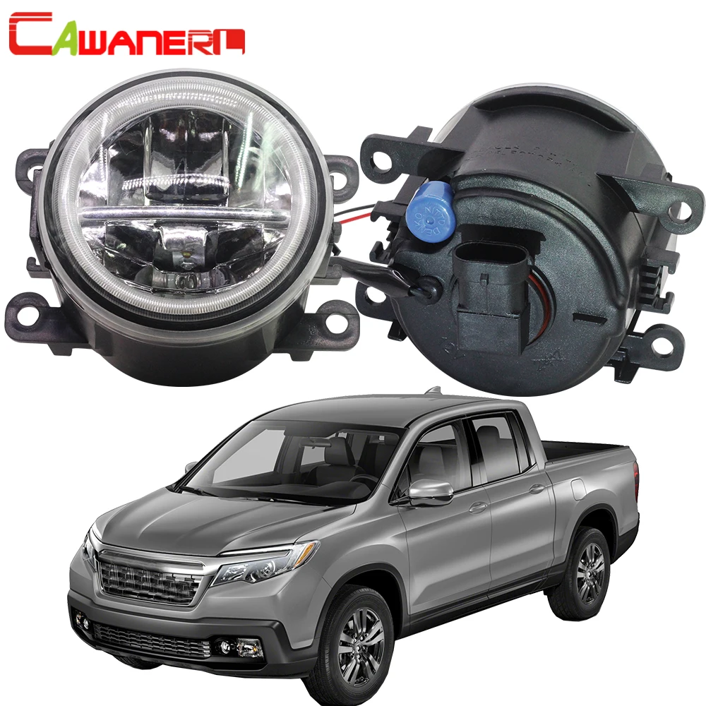 2 X Car Front Angel Eye Fog Light Assembly For Honda Ridgeline 2017 2018 2019 H11 LED Fog Daytime Running Lamp DRL 4000LM 12V