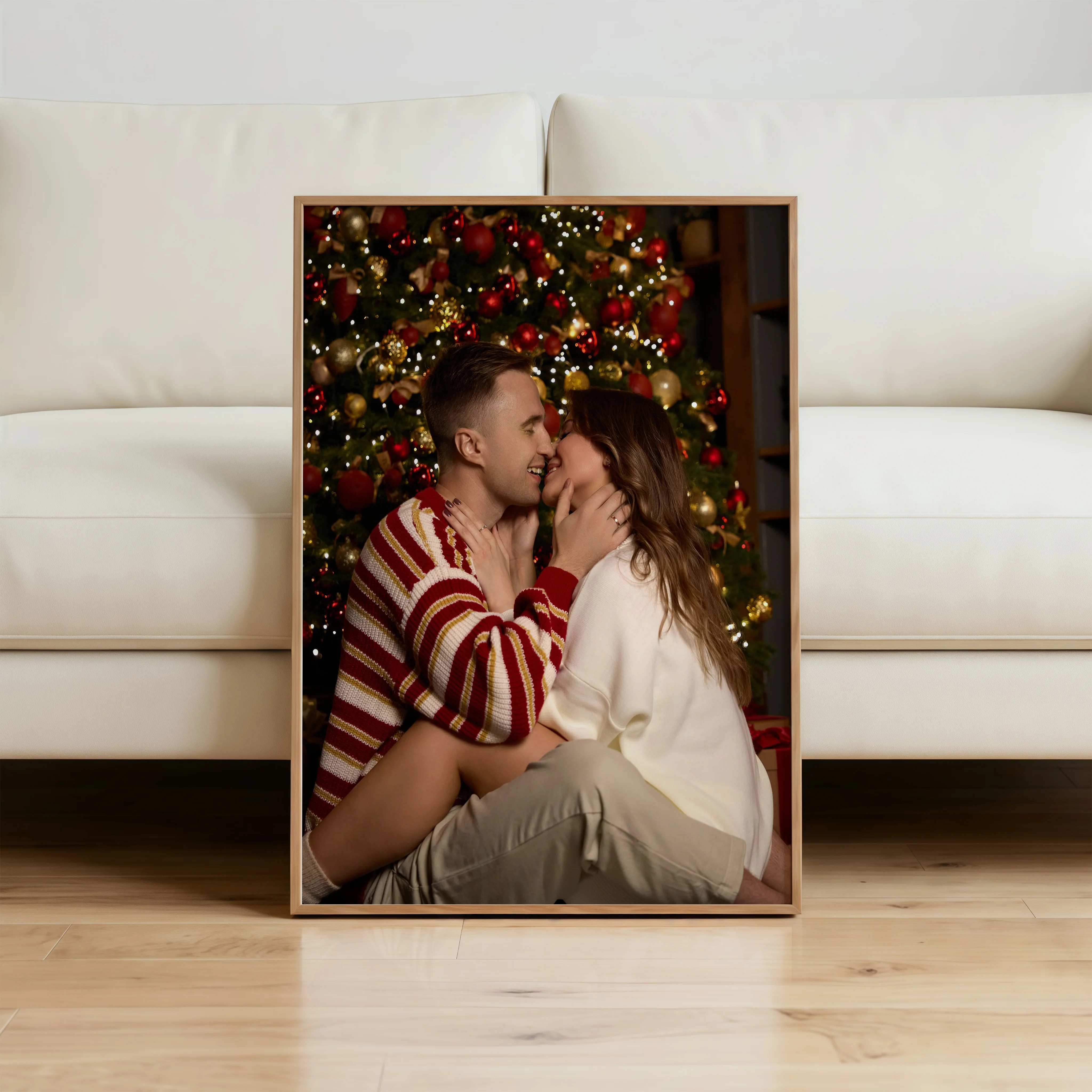 1PC Custom Photo Canvas Print Unframed Wall Art for Couples,Portrait Poster for Christmas Bedroom Decor&Birthday Keepsake Gift