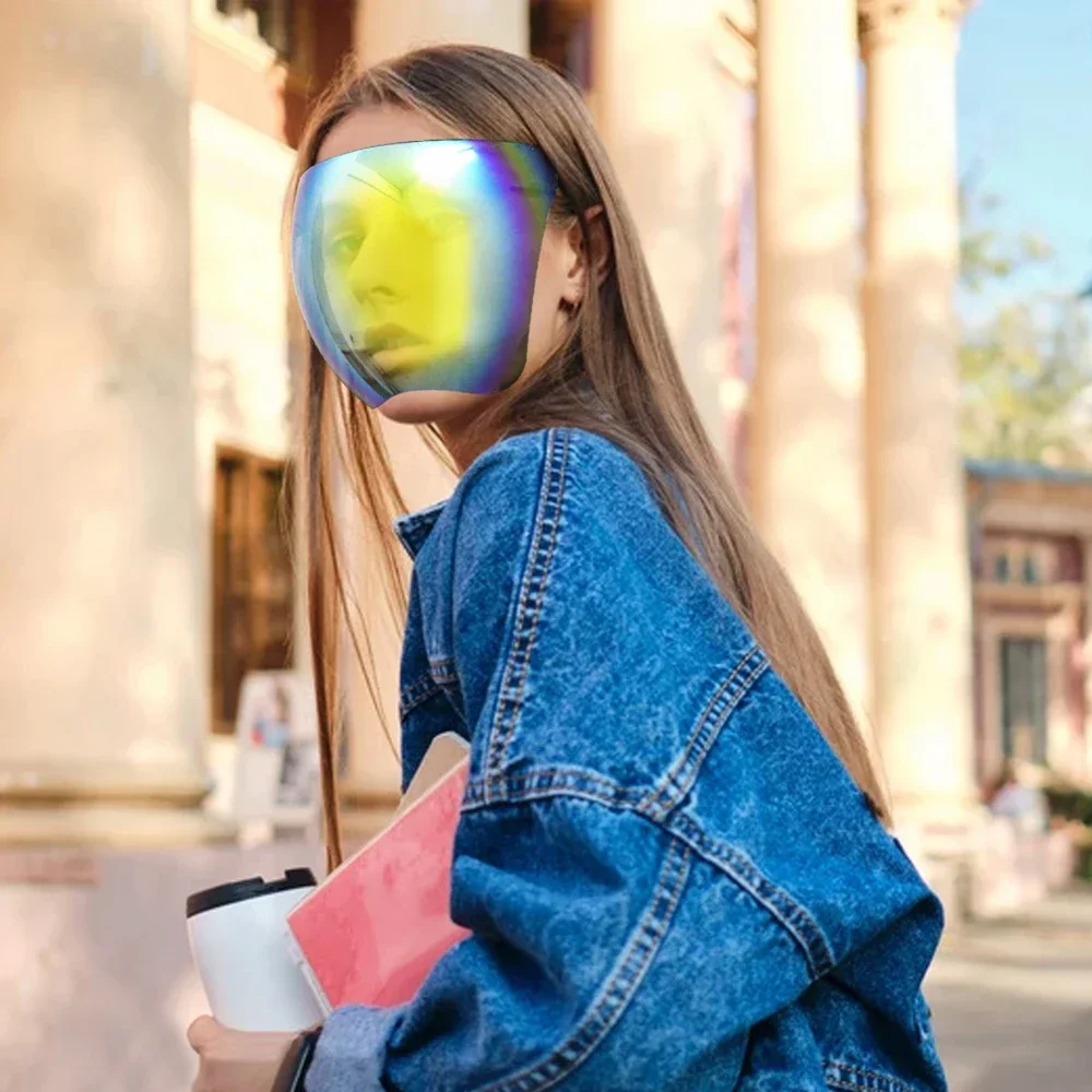 サングラス女性男性保護フェイスシールドメガネゴーグルフルフェイスカバー球面レンズ抗スプレー安全サングラス男性