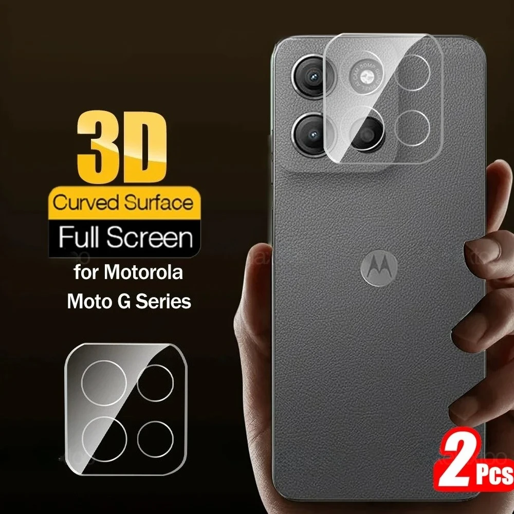 2 uds 3D cubierta completa lente de cámara de cristal para Motorola Moto G15 Power 4G Protector de pantalla de lente de cámara G05 G35 G45 G55 G75 5G vidrio