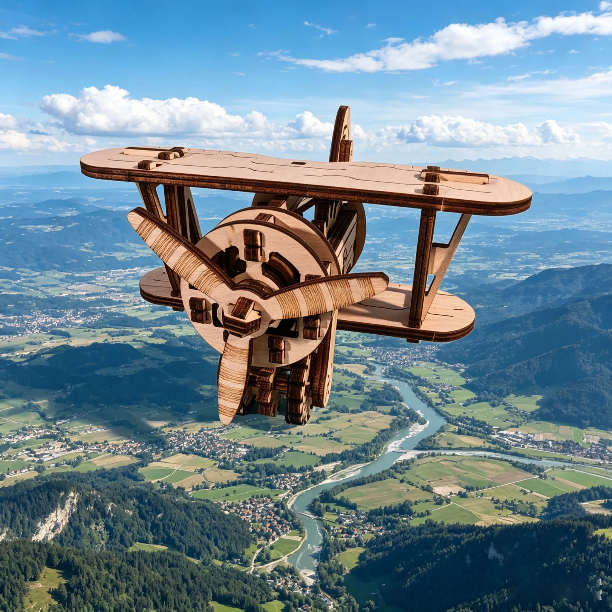 

3D Wooden Puzzle Aircraft Model Kit DIY Puzzle Construction Fun Set Wooden Building Blocks Christmas Gift Festive Present