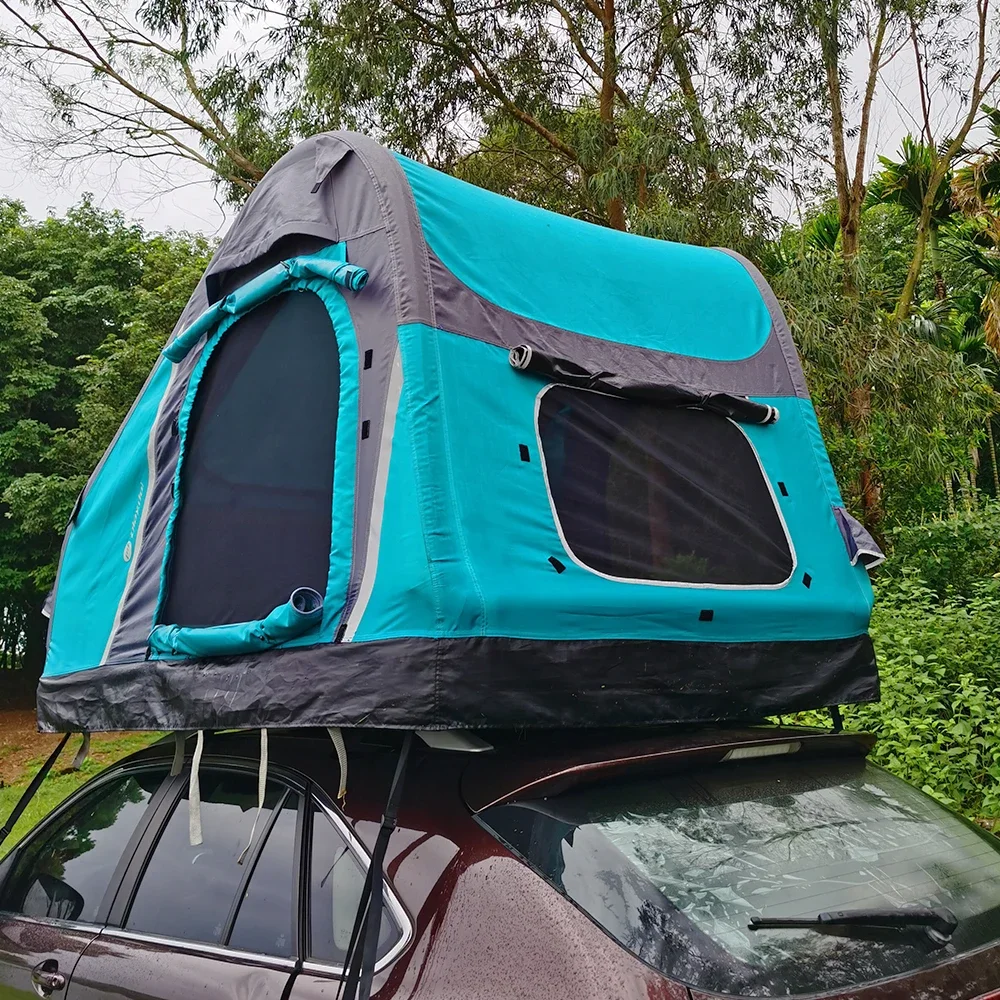 Wholesale Luxury Folding Double Layer Roof Top Tent Auto Car Camping Inflatable Waterproof Rooftop Tent