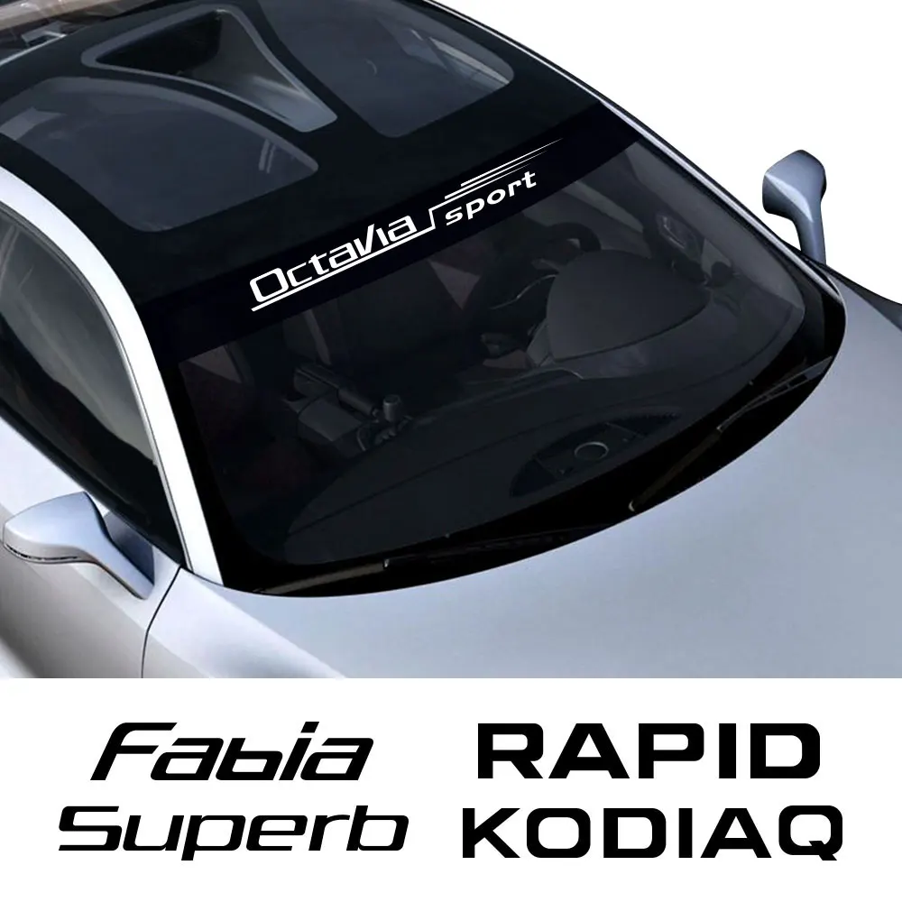 Car Front Windshield Sticker For Skoda Octavia Fabia Rapid Superb Kodiaq Scala Karoq Citigo Kamiq Roomster Auto Accessories