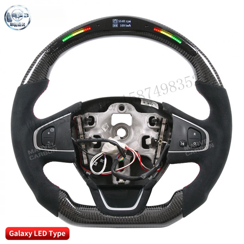 Suitable for Renault Sport Competition LED Carbon Fiber Steering Wheel Controllable by Mobile App