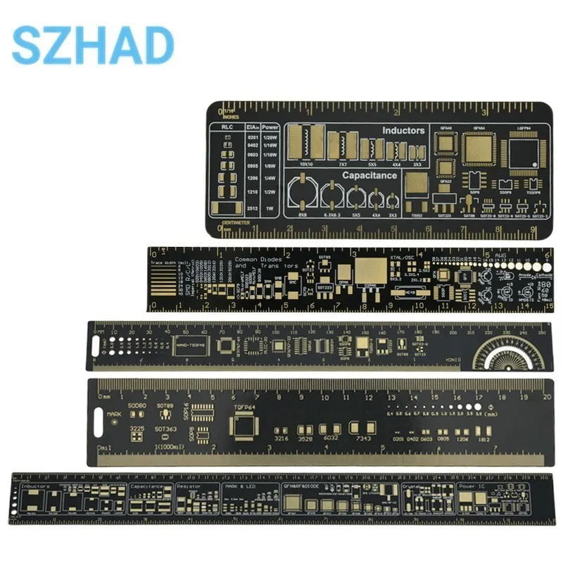 5 Type 9CM 15CM 20CM 25CM 30CM PCB Ruler Multi-functional Measuring Tool Resistor Capacitor Chip IC SMD Diode Transistor