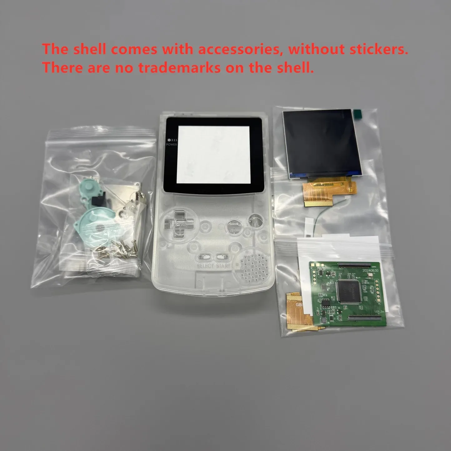 2.6 Inch IPS LCD Screen + Full Housing Shell for Game Boy Color, Pixel Perfect Display, No Shell Cutting Required
