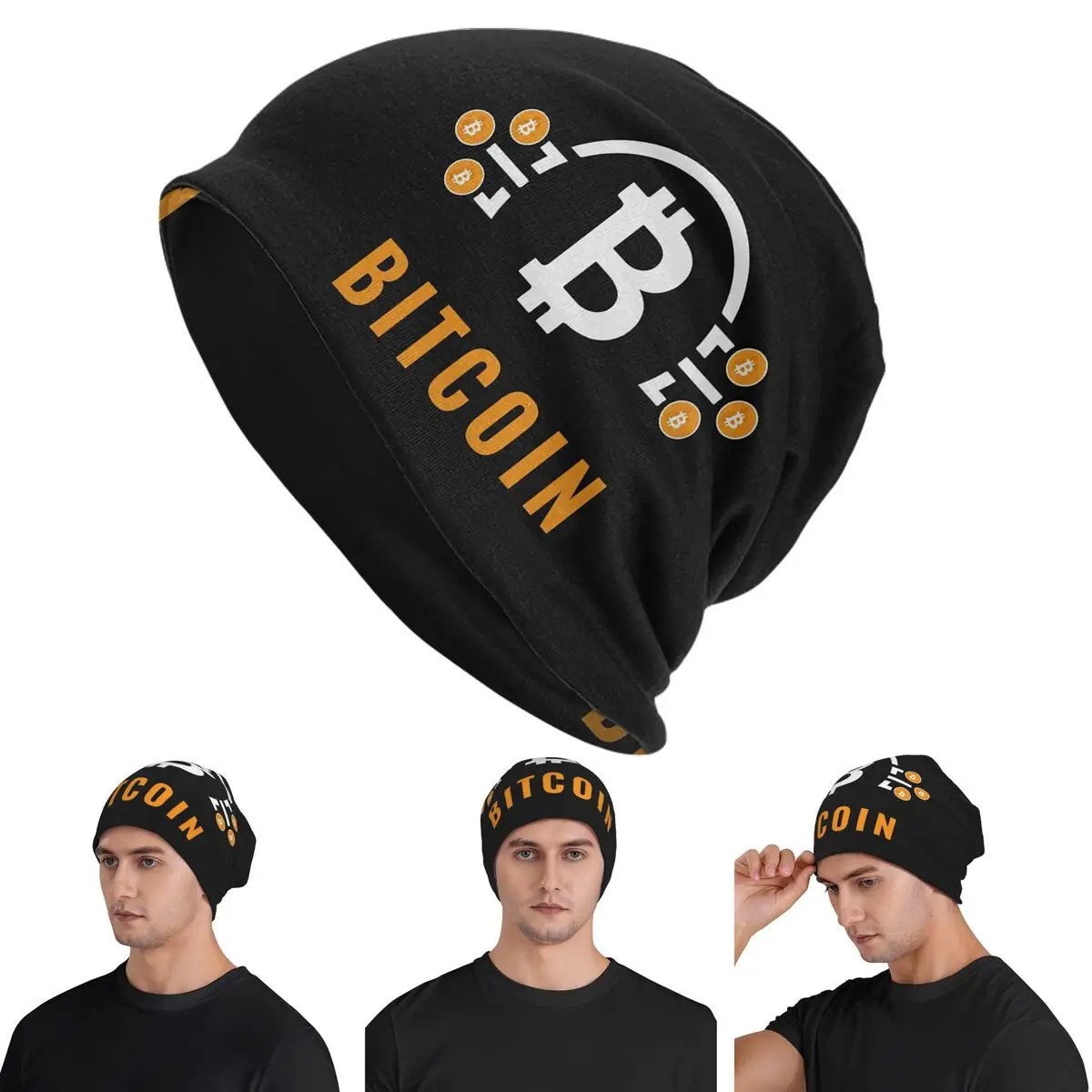 Bitcoin BTC The Banks Buy Bitcoin Unisex Adult Beanies Caps Knitted Bonnet Hat Warm Hip Hop Autumn Winter Outdoor Skullies Hats