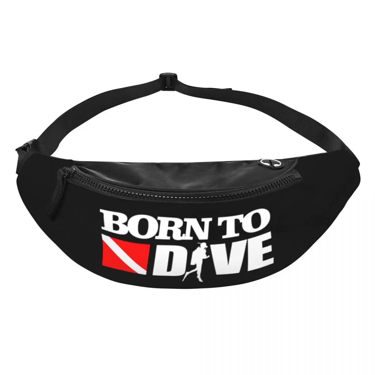 Born To Dive-riñonera personalizada para hombre y mujer, bolso de cintura cruzado para bucear, para correr, teléfono, dinero