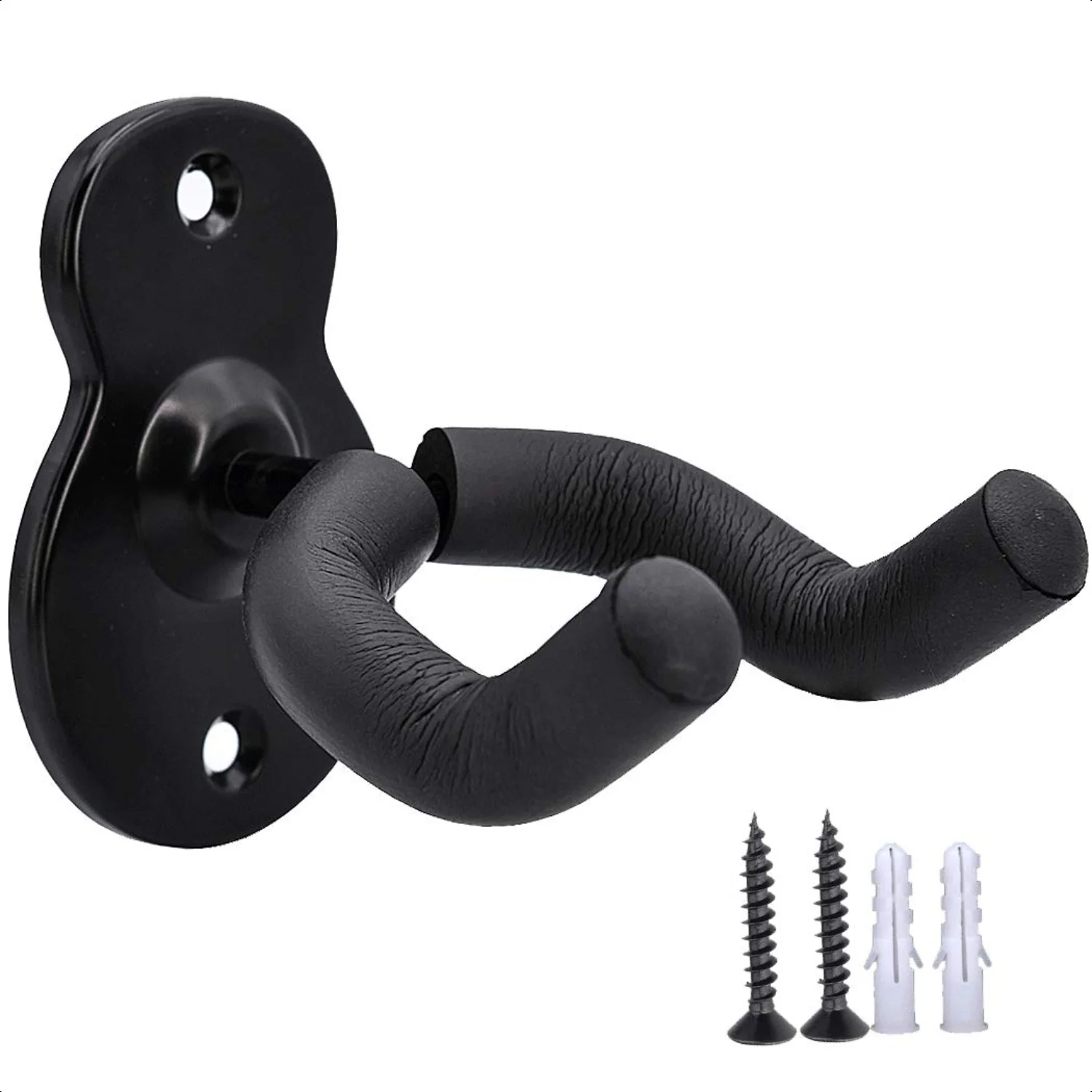 Guitar Wall Mount Hanger Hook Acoustic  Bass Guitar Wall Hook Hanger Black Metal Holder Hanger
