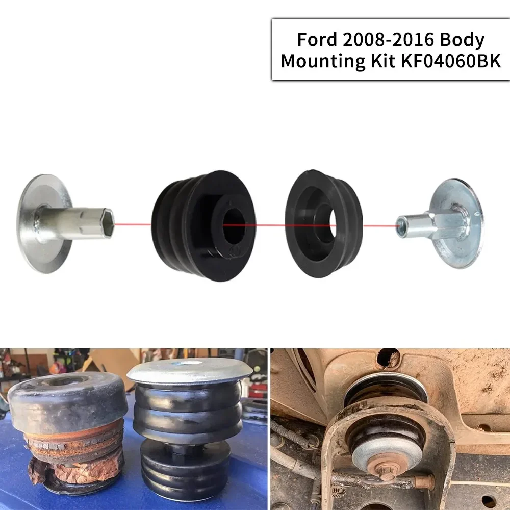 KF04060BK الجسم جبل جلبة الكابينة يتصاعد ومجموعة الأكمام الصلب ل 2008-2016 فورد F250 F350 2WD 4WD XL XLT FX4 أسود DH-1025