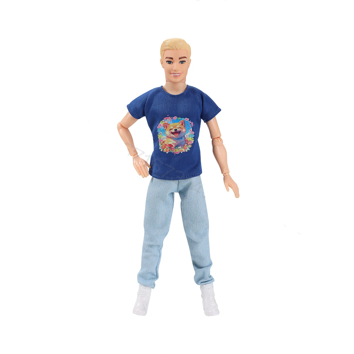 30CM Girl Princess Prince Doll Fashion Couple Pet Cat And Dog Toy Set Fashion Clothes 1/6 BJD Doll DIY Dress Up Play House Toys