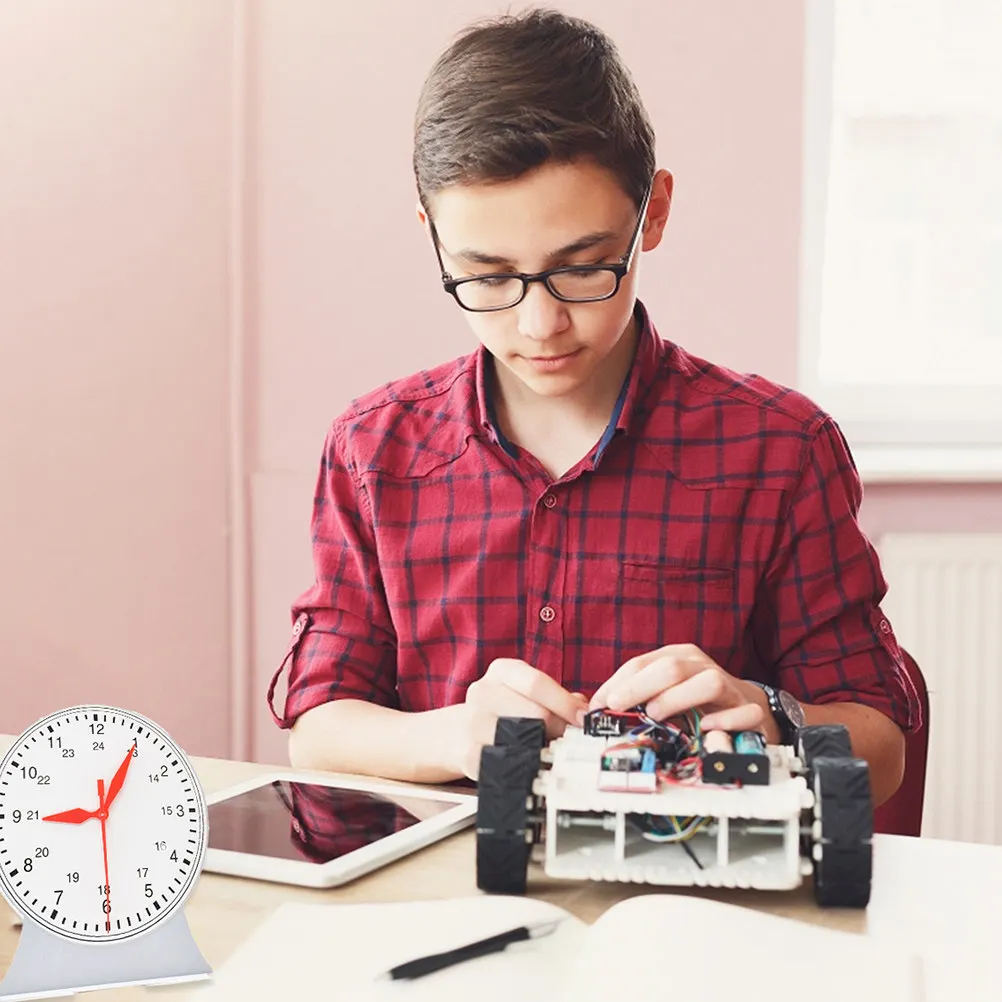 Learn to Tell Time Clock 24 Hour Plastic Educational Teaching Aid Early Learning Time Reading Tool for Kids Classroom Use